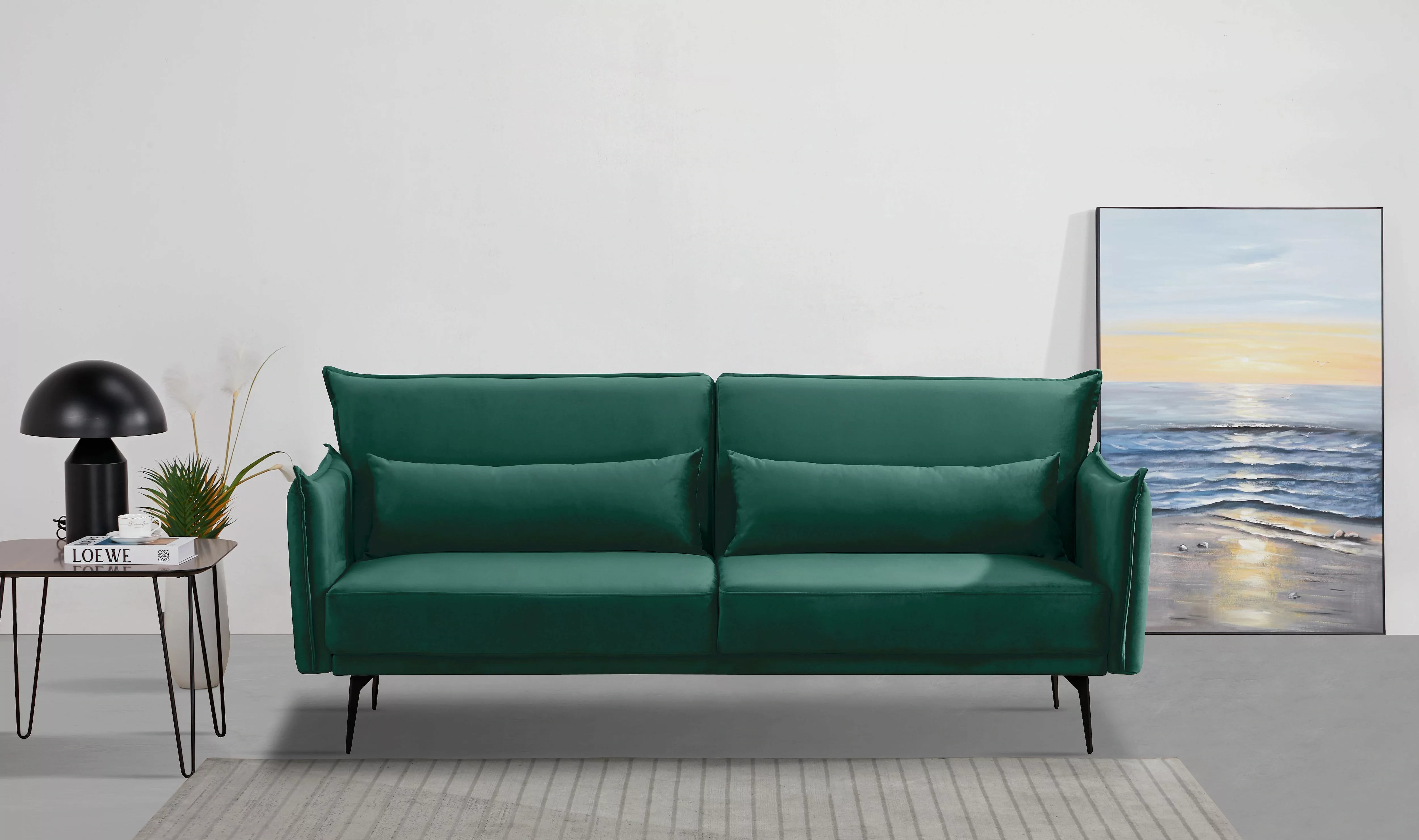 INOSIGN Schlafsofa "TULARE, 204 cm, klappbarer 3-Sitzer mit verstellbarer R günstig online kaufen