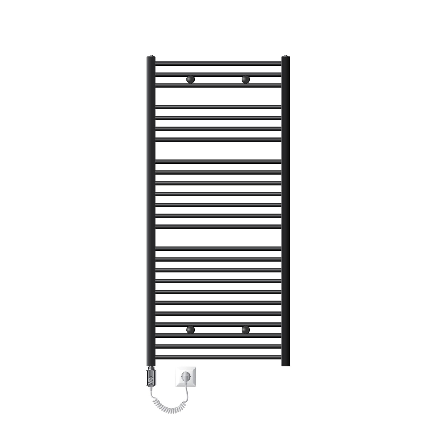 LuxeBath Badheizkörper Elektrisch 750x1500 mm Anthrazit Gerade Heizstab 120 günstig online kaufen