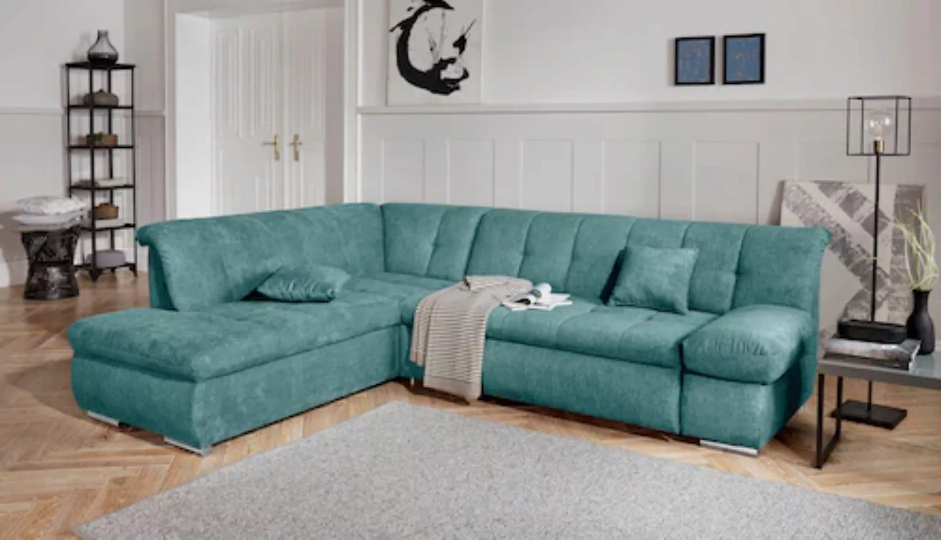 DOMO collection Ecksofa »Mona L-Form«, wahlweise mit Bett- und Armlehnfunkt günstig online kaufen