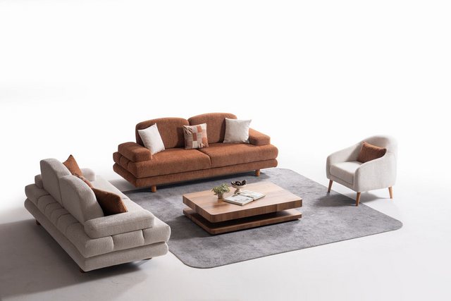 Nobelaa Sofa Sitzgruppe/Sofa Set - Wohnzimmergarnitur "Helios" 3+3+1 günstig online kaufen