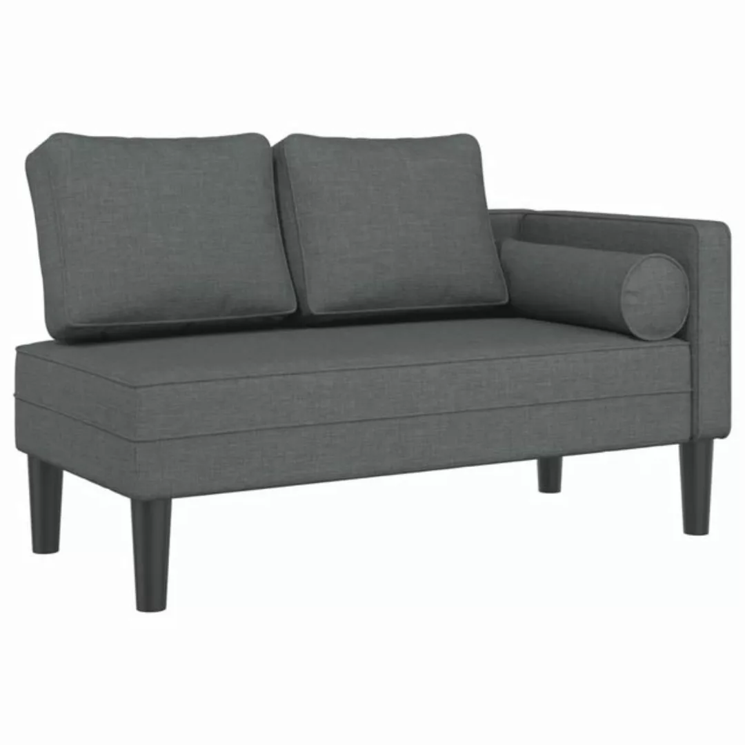 vidaXL Chaiselongue Chaiselongue mit Kissen Dunkelgrau Stoff, 1 Teile günstig online kaufen