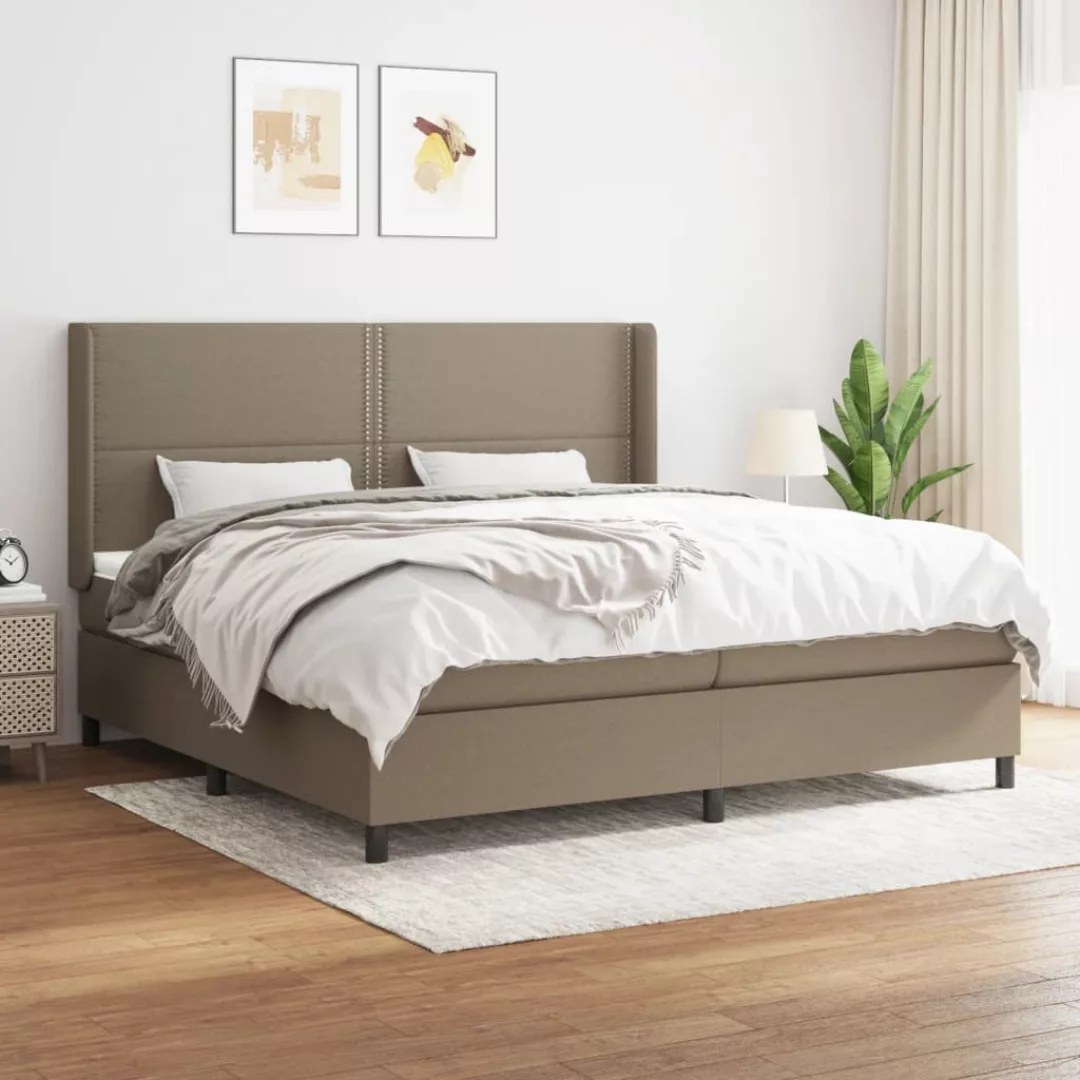 Vidaxl Boxspringbett Mit Matratze Taupe 200x200 Cm Stoff günstig online kaufen