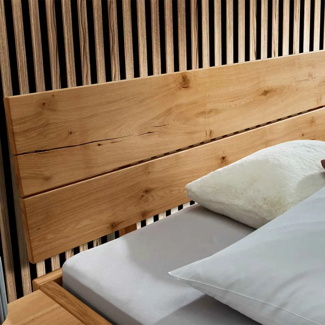 Holzbettgestell im Industry und Loft Stil zwei Nachtkommoden (dreiteilig) günstig online kaufen