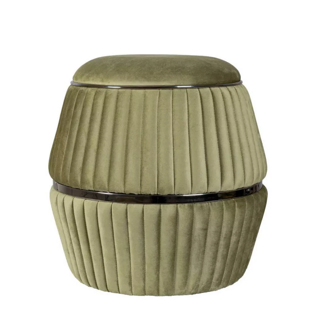 Hocker in Oliv Grün Samtvelours günstig online kaufen