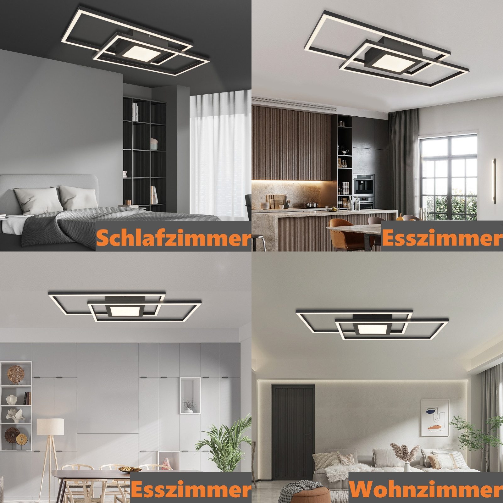 IMPTS Deckenleuchte Deckenbeleuchtung Schwarz Dimmbar Deckenlampe günstig online kaufen