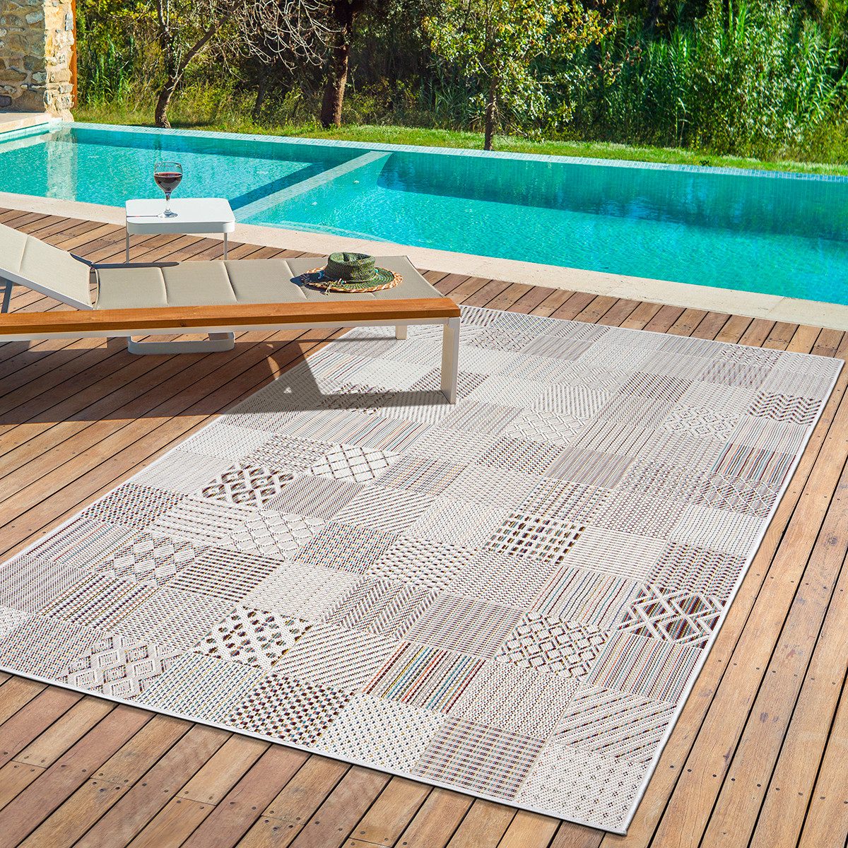 the carpet Teppich »Lagos«, rechteckig, 5 mm Höhe, moderner robuster In und günstig online kaufen