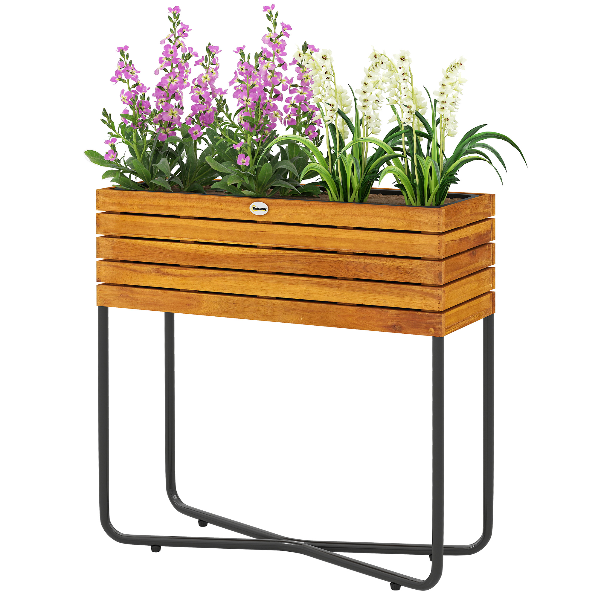 Outsunny Blumentopf Pflanzkasten auf Beinen rechteckig mit Drainagelöchern günstig online kaufen