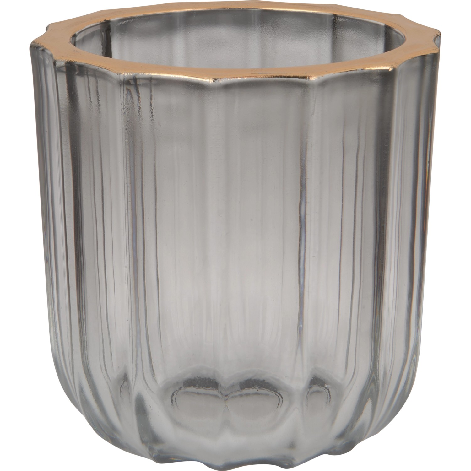 Teelichthalter ModernAntique 9 cm x Ø 9 cm Grau-Gold günstig online kaufen