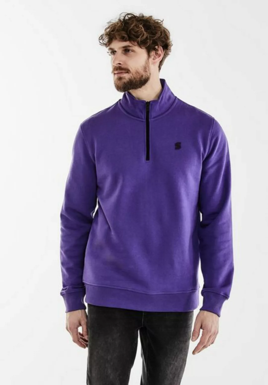 STREET ONE MEN Sweatshirt mit Stehkragen günstig online kaufen
