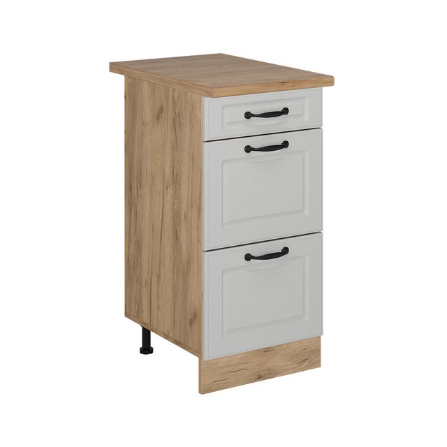 Vicco Unterschrank R-Line, Weiß Landhaus/Goldkraft Eiche, 40 cm mit Schubla günstig online kaufen