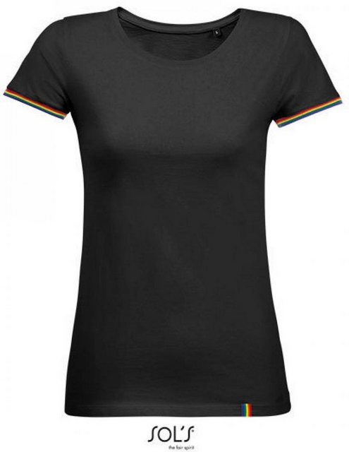 SOLS Rundhalsshirt Damen Shirt Women´s Short Sleeve T-Shirt Rainbow günstig online kaufen