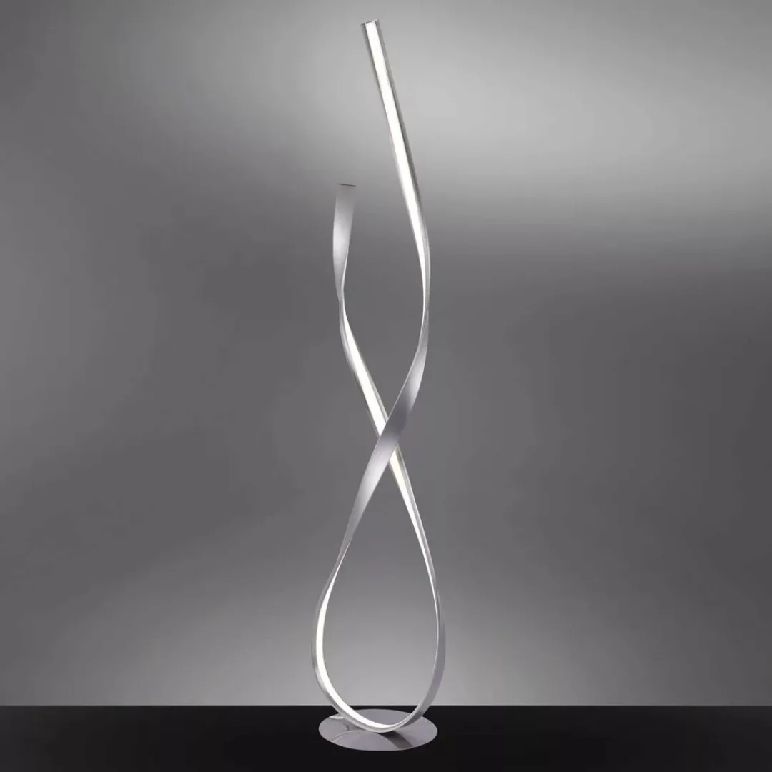 LED Stehleuchte Linda aus Metall in Silber günstig online kaufen