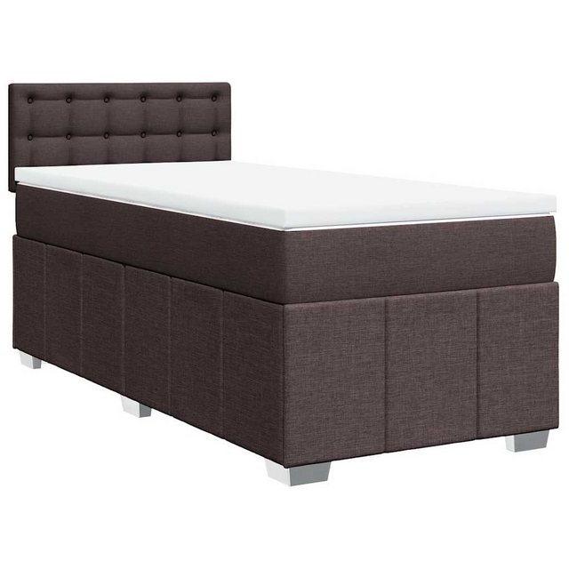 vidaXL Bett Boxspringbett mit Matratze Dunkelbraun 90x200 cm Stoff günstig online kaufen