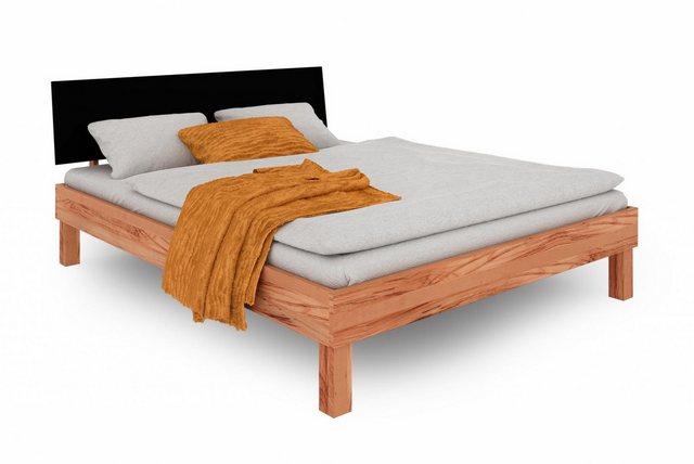 Natur24 Bett Bett Zigo 2 Kernbuche 180x200 Kopfteil aus MDF Schwarz und Hol günstig online kaufen