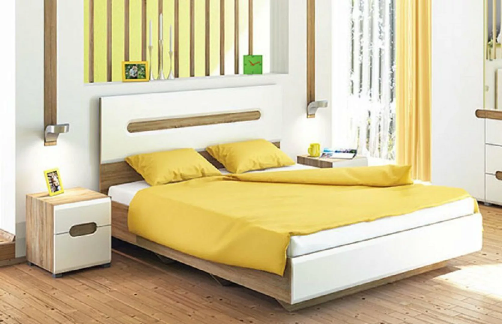 Feldmann-Wohnen Bett LEONARDO (Set, 3-tlg., Bett + 2 Nachtkonsolen), mit La günstig online kaufen