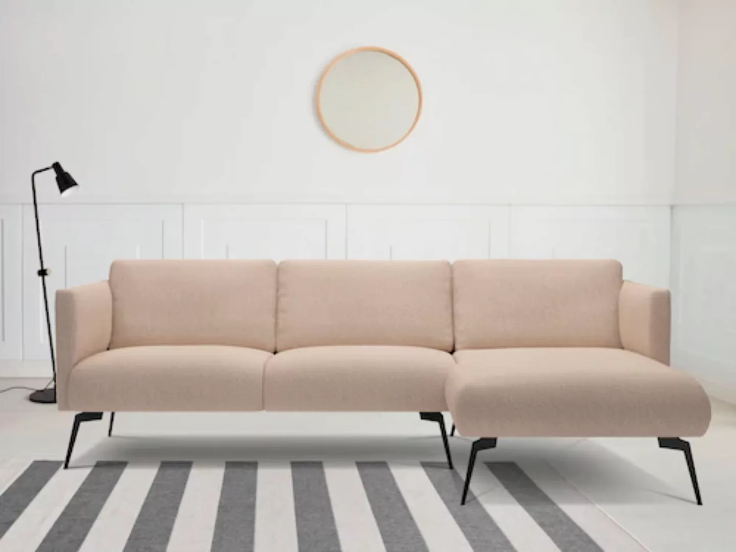 andas Ecksofa "Horna, L-Form,", mit schwarzen Metallbeinen günstig online kaufen