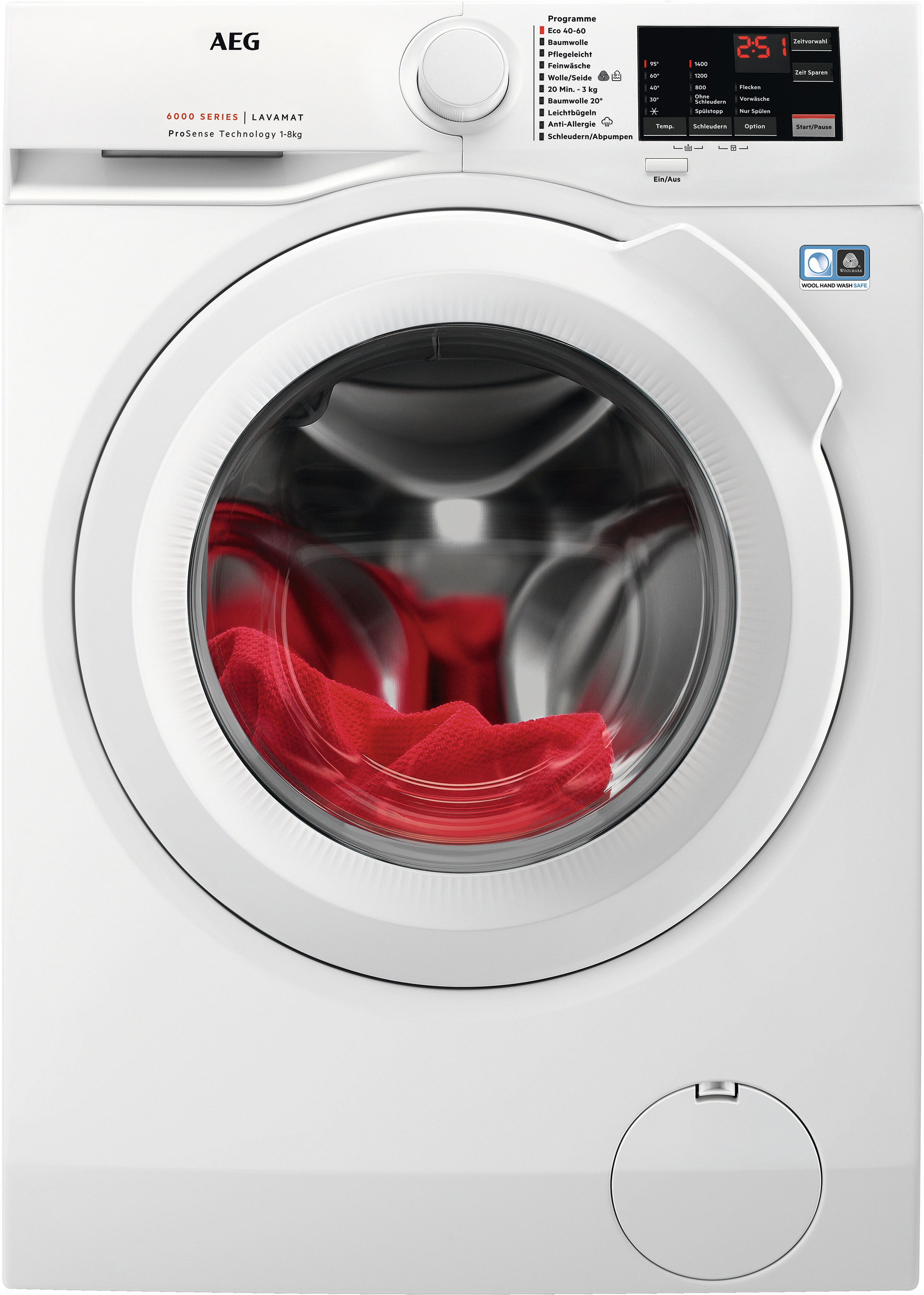 AEG Waschmaschine »L6FBA51480«, L6FBA51480 914913590, 8 kg, 1400 U/min, Hyg günstig online kaufen