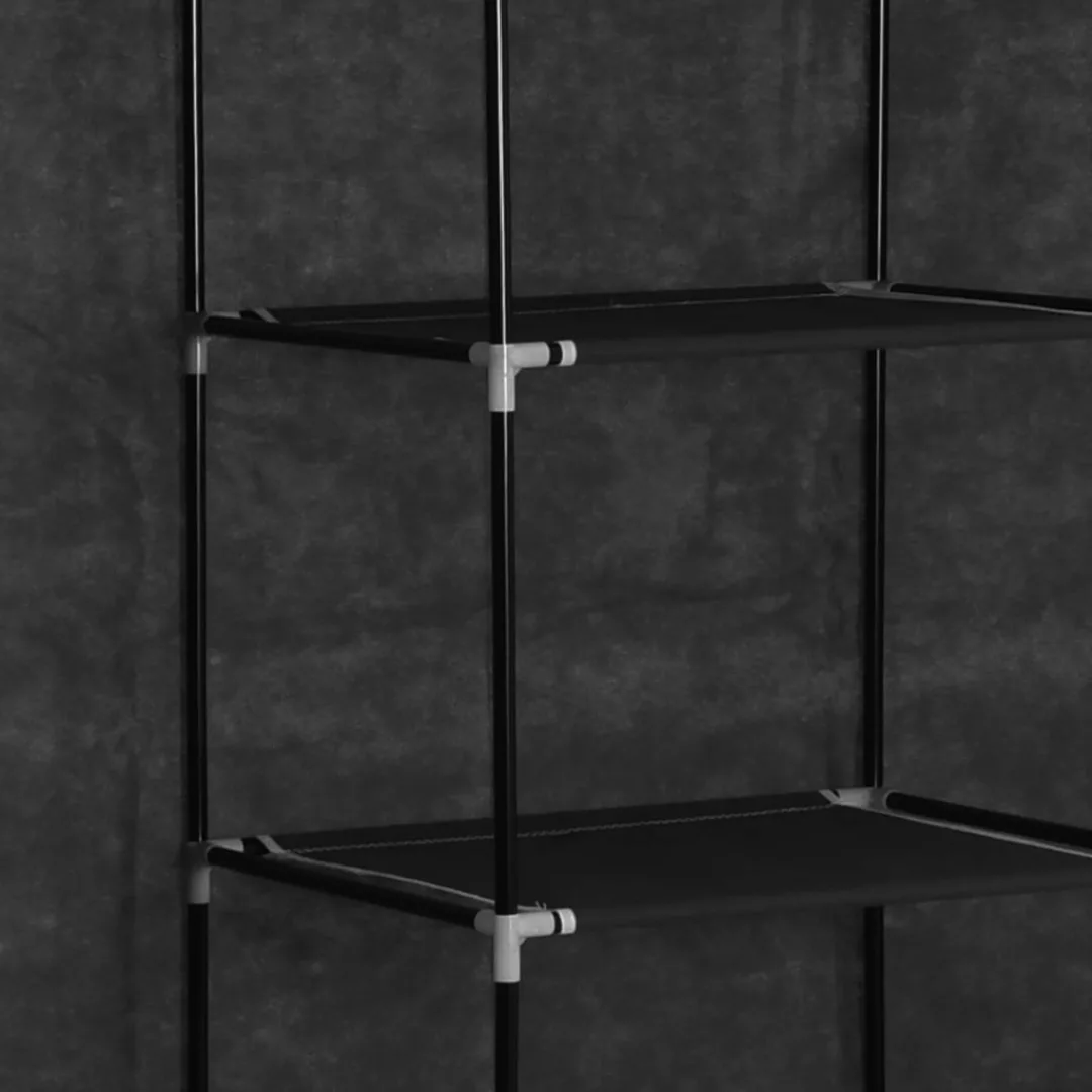 vidaXL Kleiderschrank Kleiderschrank mit Fächern Stangen Schwarz 150x45x175 günstig online kaufen