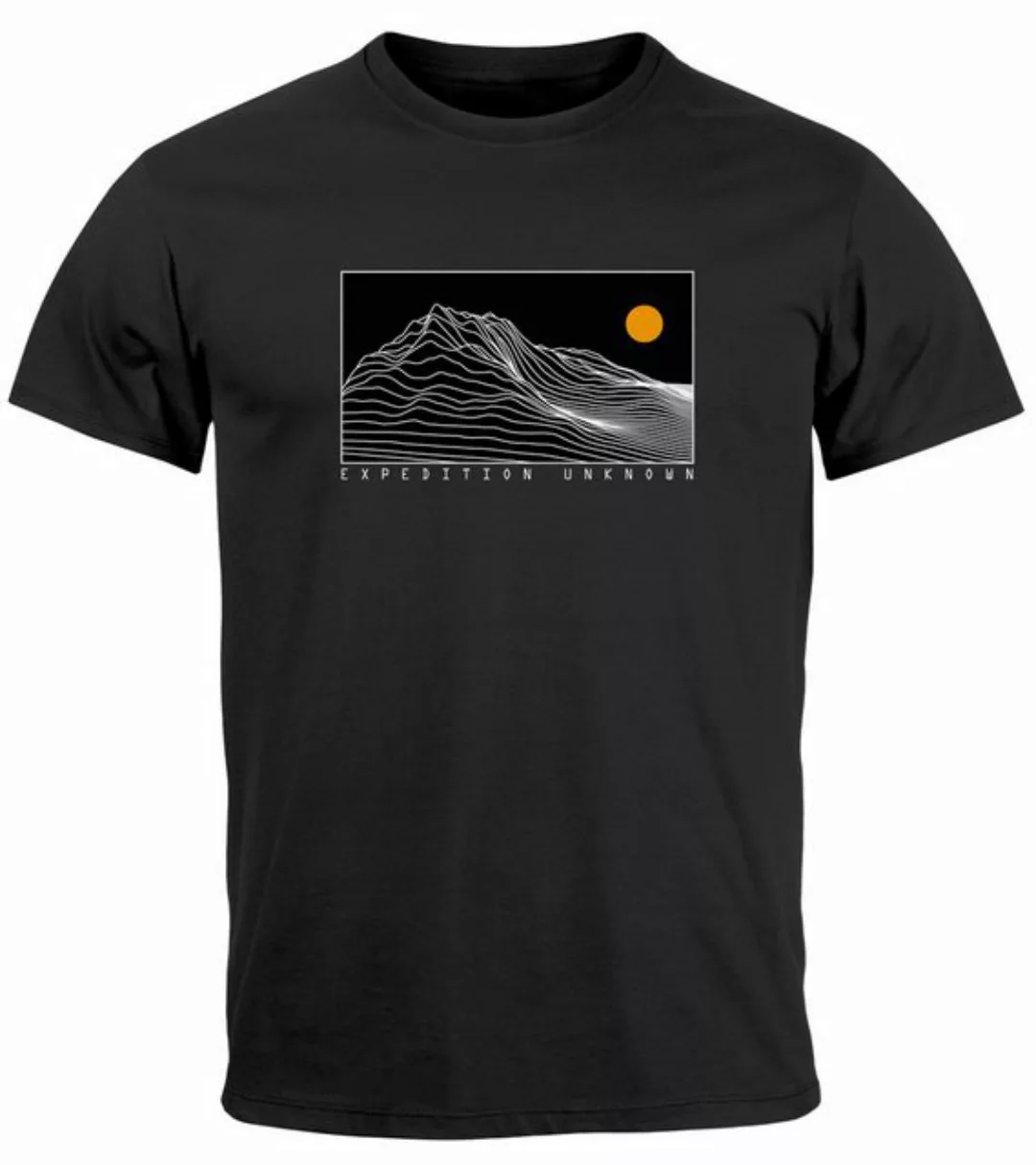 Neverless Print-Shirt Herren T-Shirt Frontprint Wandern Berge Grafik Schrif günstig online kaufen