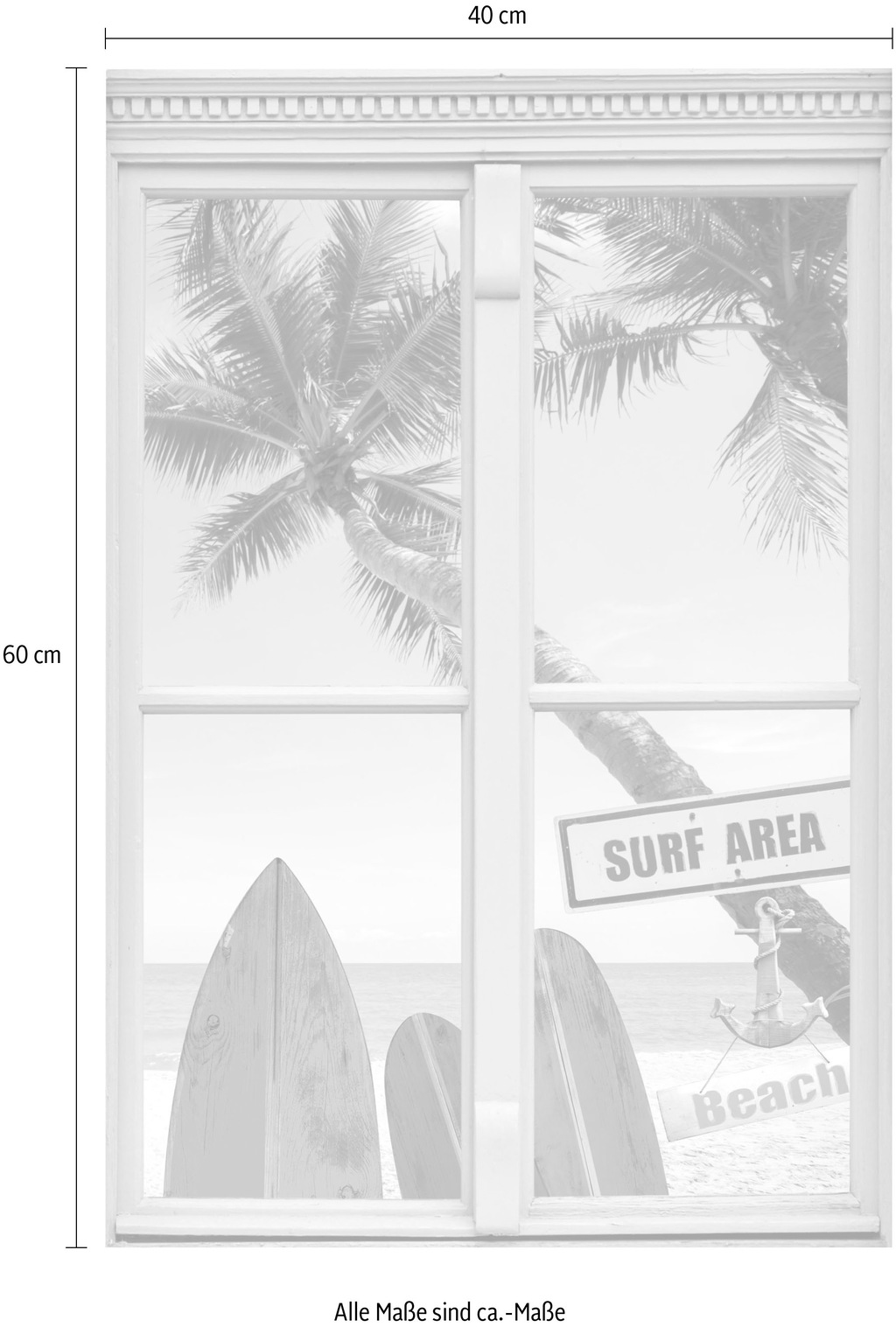 queence Wandsticker "Surf Area Beach", Wandsticker, Wandbild, selbstklebend günstig online kaufen