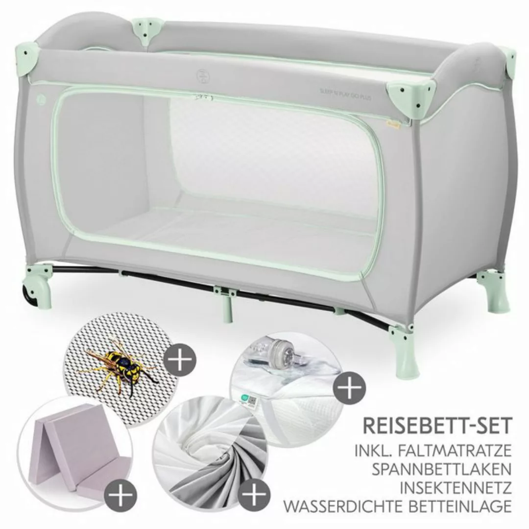 Hauck Baby-Reisebett Sleep N Play Go Plus XXL Set - Dusty Mint, Kinder Reis günstig online kaufen