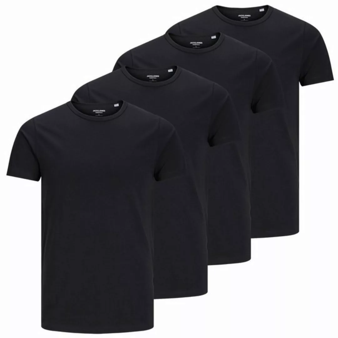 Jack & Jones T-Shirt BASIC für jeden Tag im schlichten Design im 4er Pack günstig online kaufen