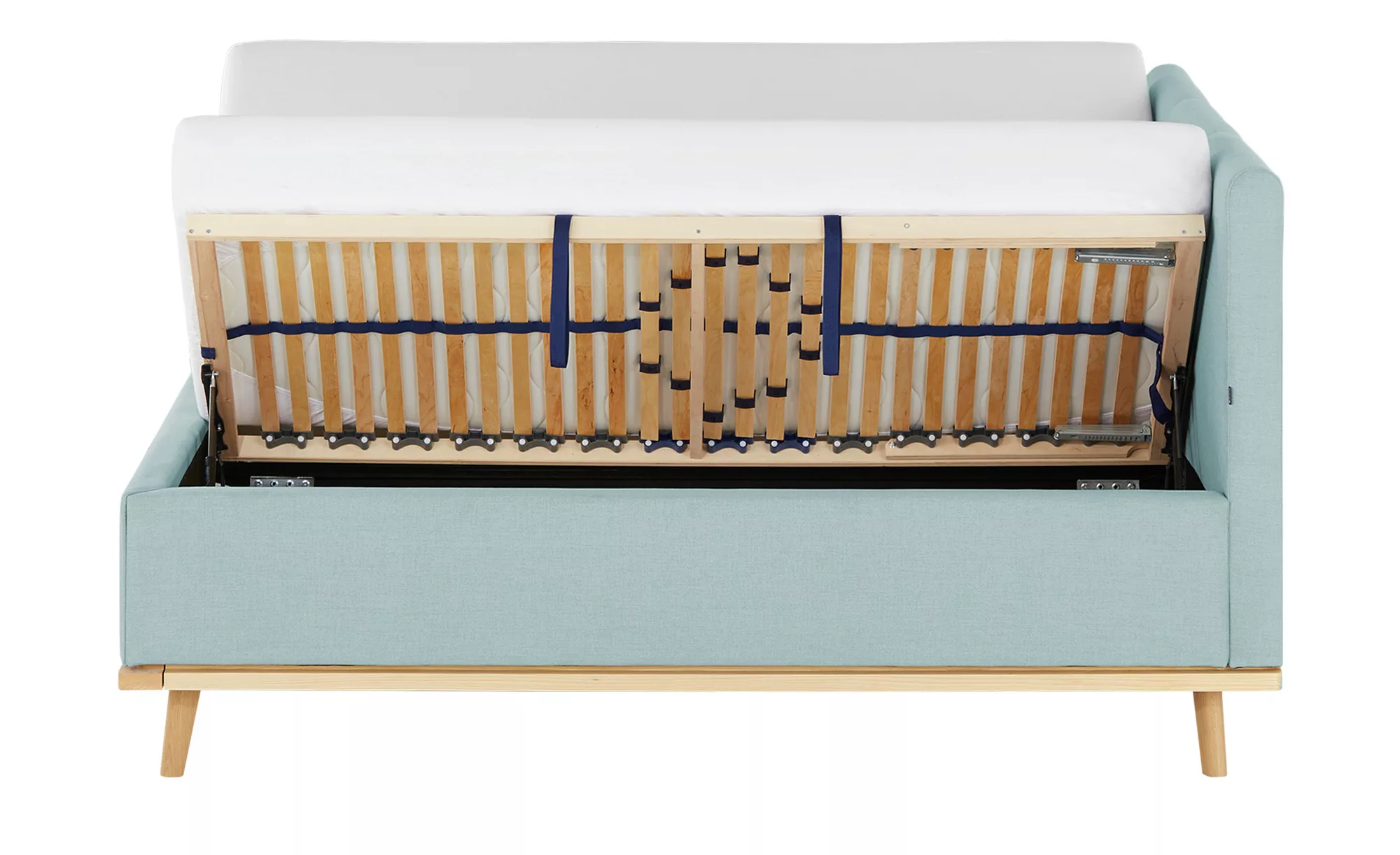 Musterring Polsterbett mit Bettkasten Delphi Variante A ¦ blau ¦ Maße (cm): günstig online kaufen
