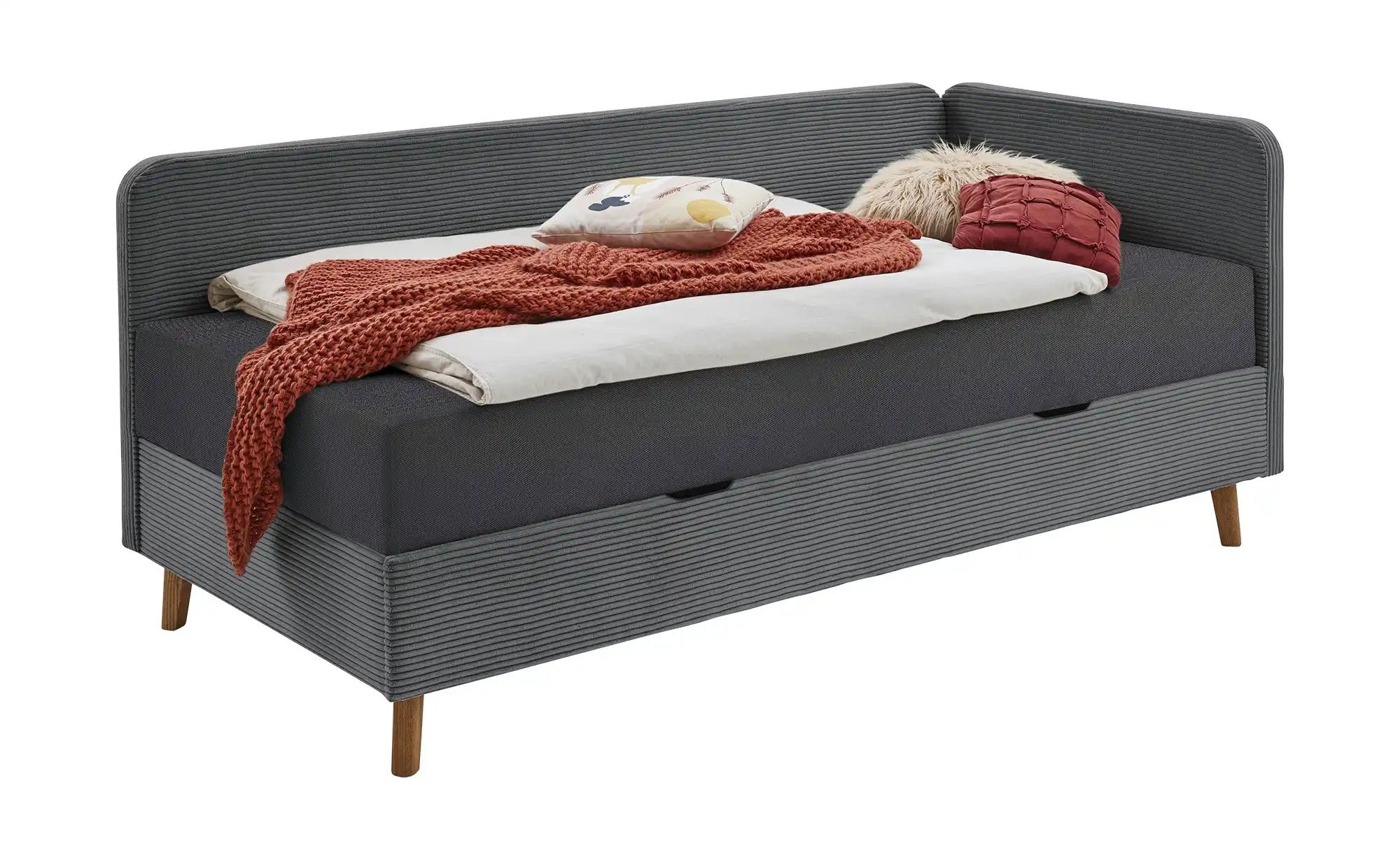 Polsterliege in Cord Carlotta ¦ grau ¦ Maße (cm): B: 130 H: 84 Polstermöbel günstig online kaufen