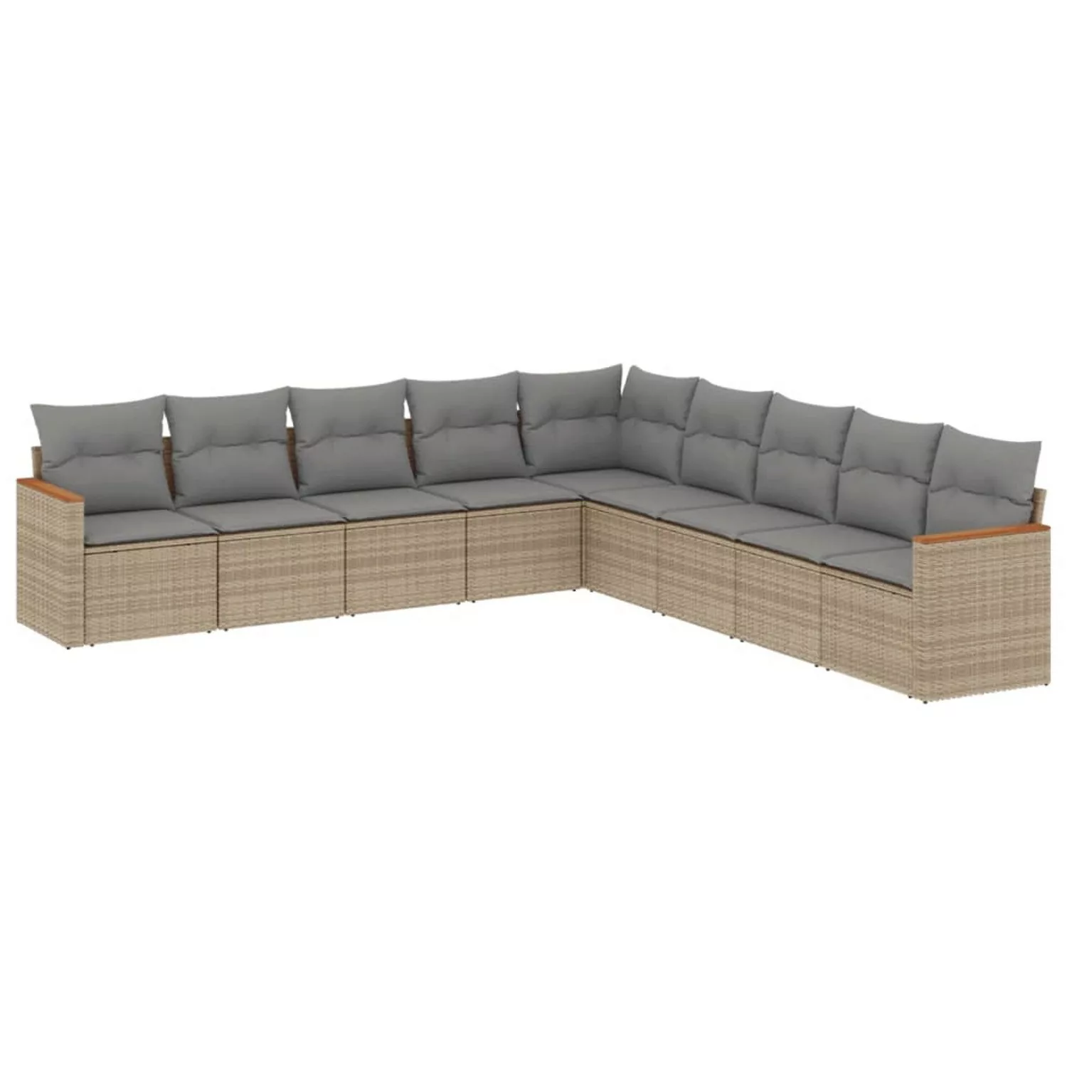 vidaXL 9-tlg Garten-Sofagarnitur mit Kissen Beige Poly Rattan Modell 215 günstig online kaufen