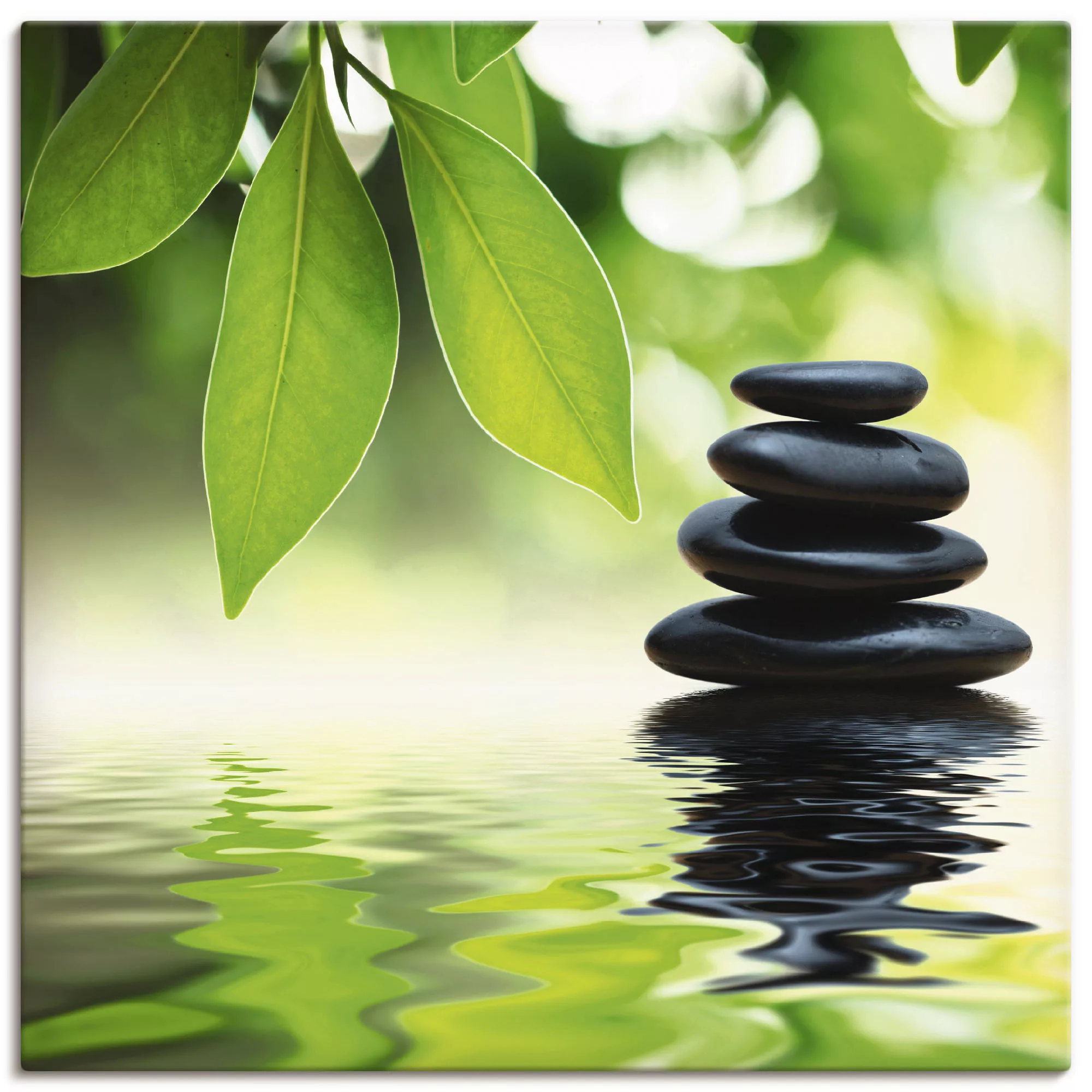 Artland Wandbild »Zen Steinpyramide auf Wasseroberfläche«, Zen, (1 St.) günstig online kaufen