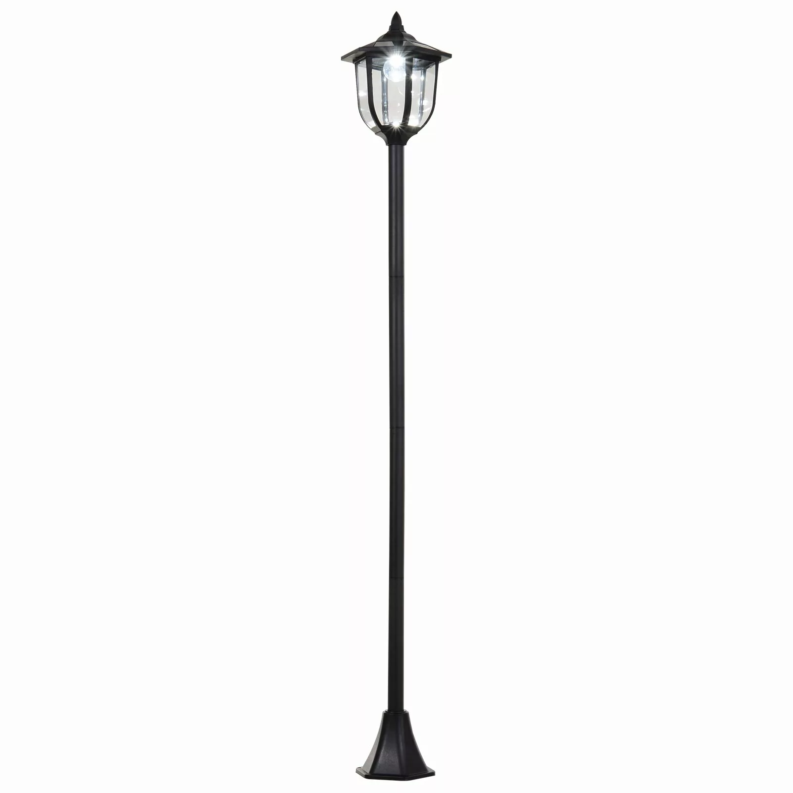 Outsunny Solar Gartenleuchte LED Gartenlaterne 30/60 Lumen, Kunststoff Schw günstig online kaufen