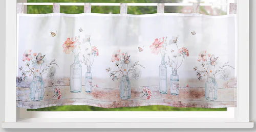 Weckbrodt Scheibengardine »Alva«, (1 St.), Bistro, Voile, bedruckt, floral, günstig online kaufen