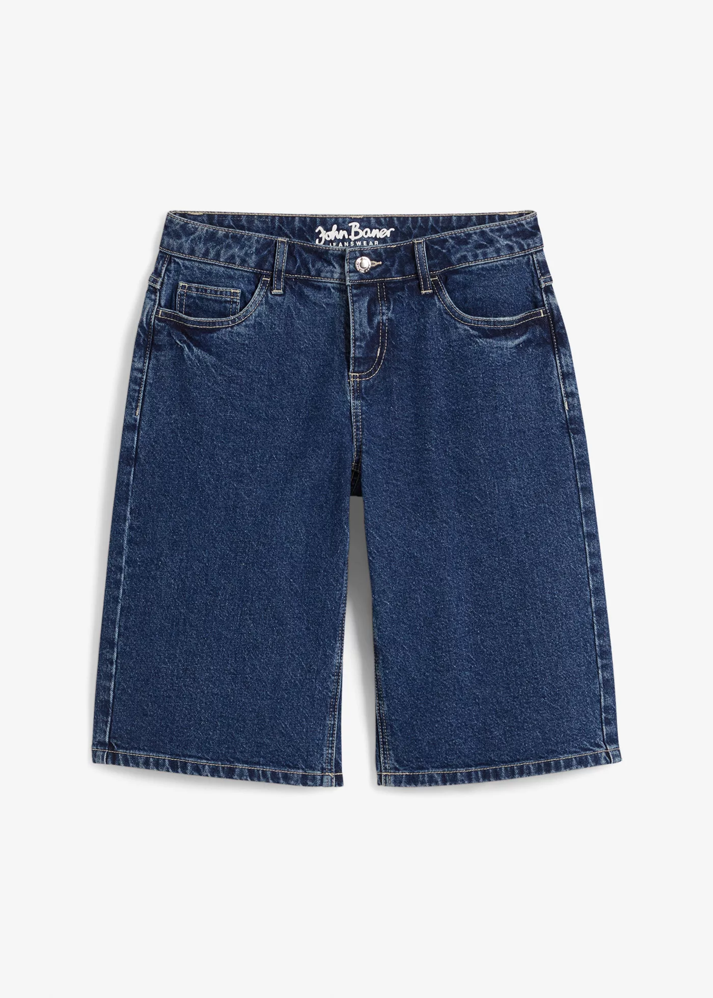 Wide Leg Jeans Mid Waist, Bermuda günstig online kaufen