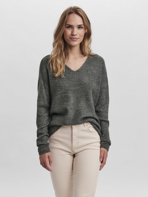 Vero Moda V-Ausschnitt-Pullover VMCREWLEFILE LS V-NECK BLOUSE NOOS günstig online kaufen