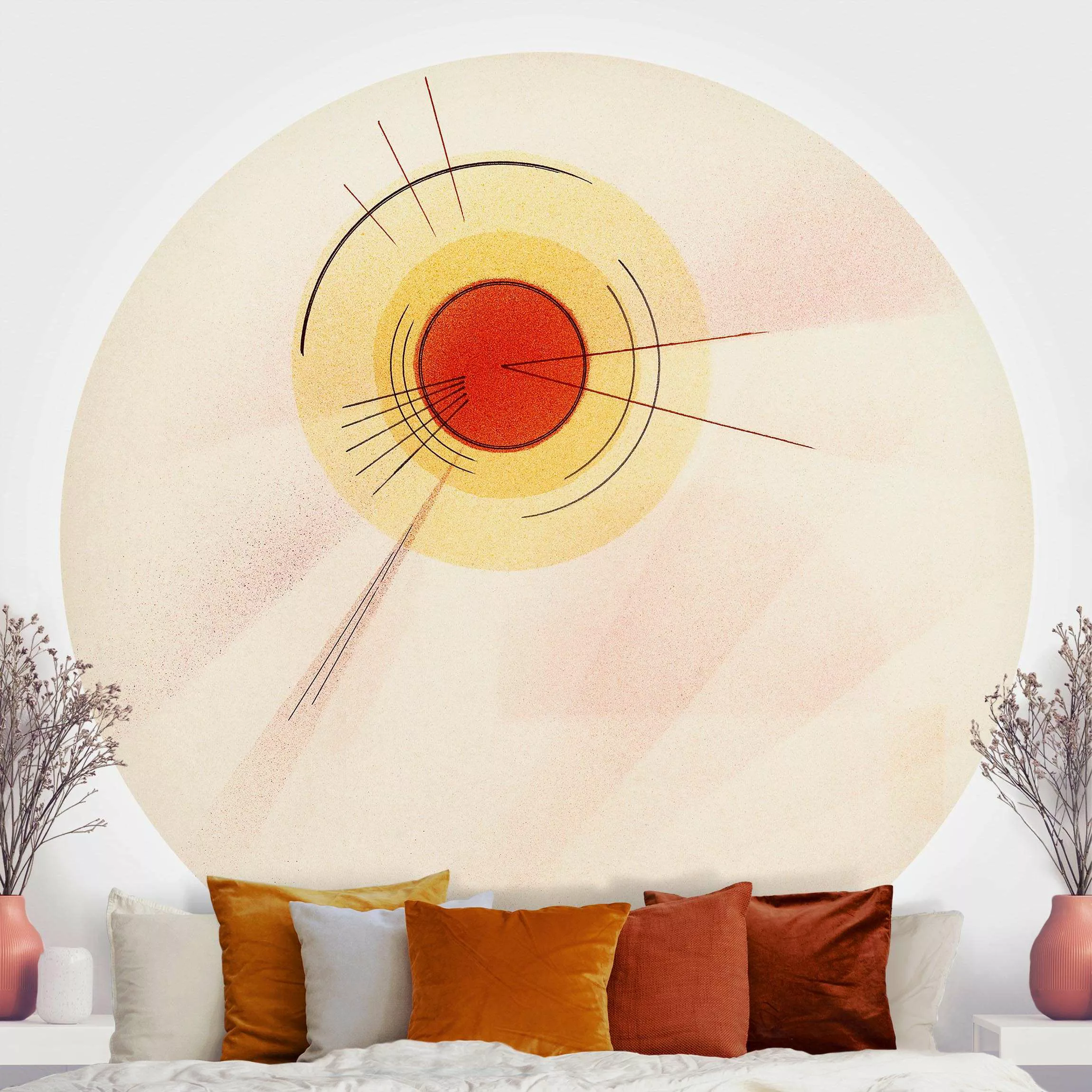 Runde Fototapete selbstklebend Wassily Kandinsky - Strahlen günstig online kaufen