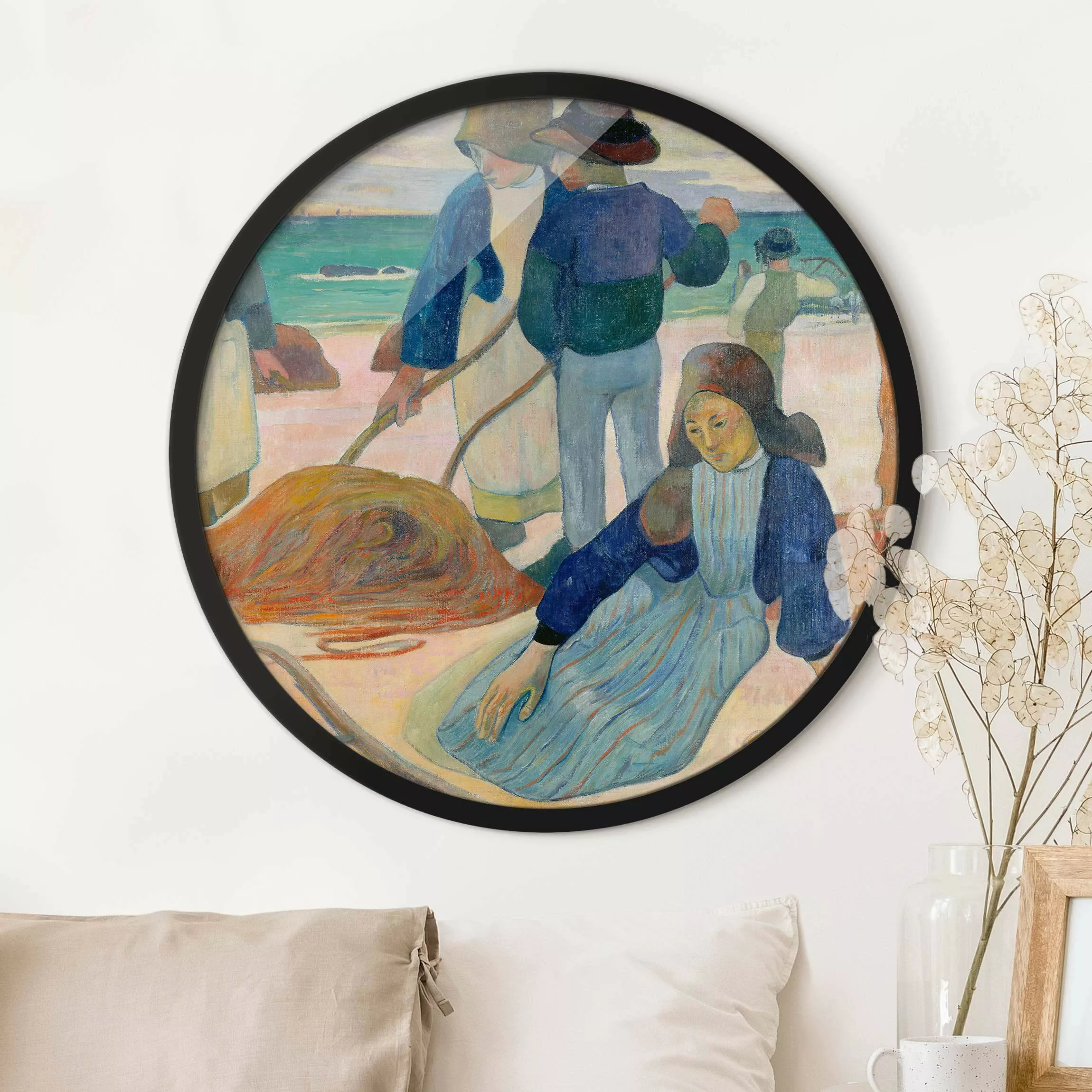 Rundes Gerahmtes Bild Paul Gauguin - Tangsammlerinnen günstig online kaufen