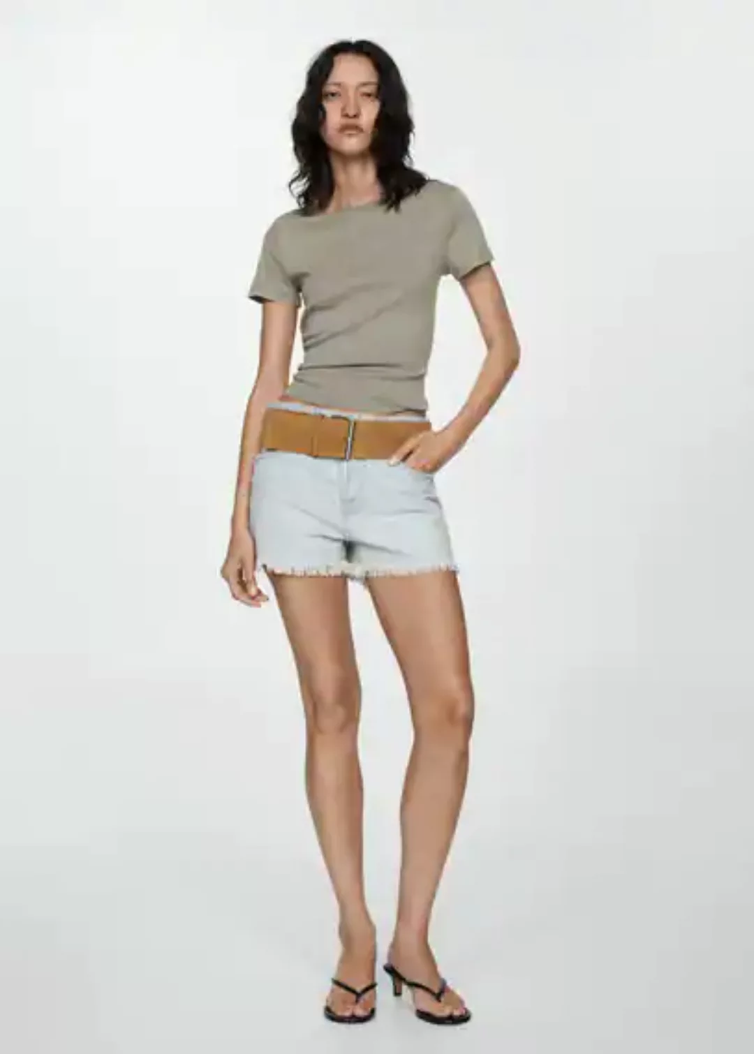 Jeansshorts mit ausgefranstem Saum günstig online kaufen