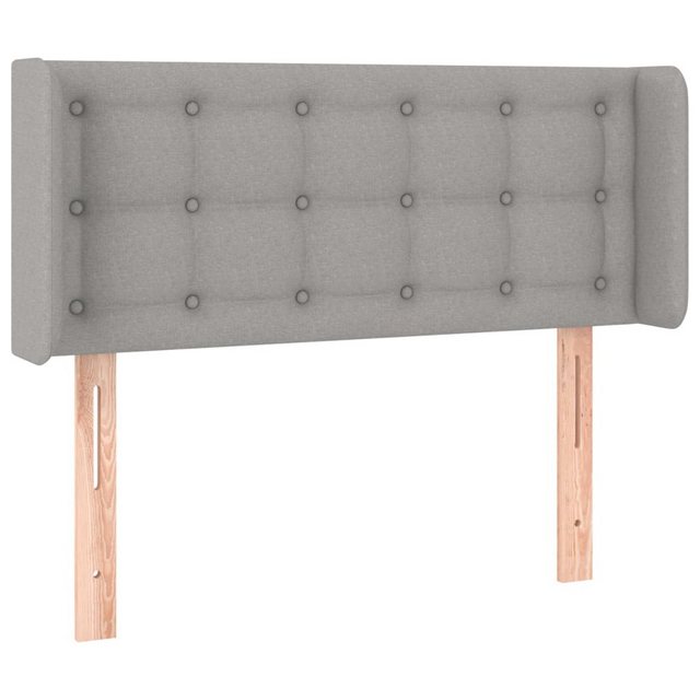 vidaXL Bett, Kopfteil mit Ohren Hellgrau 103x16x78/88 cm Stoff günstig online kaufen