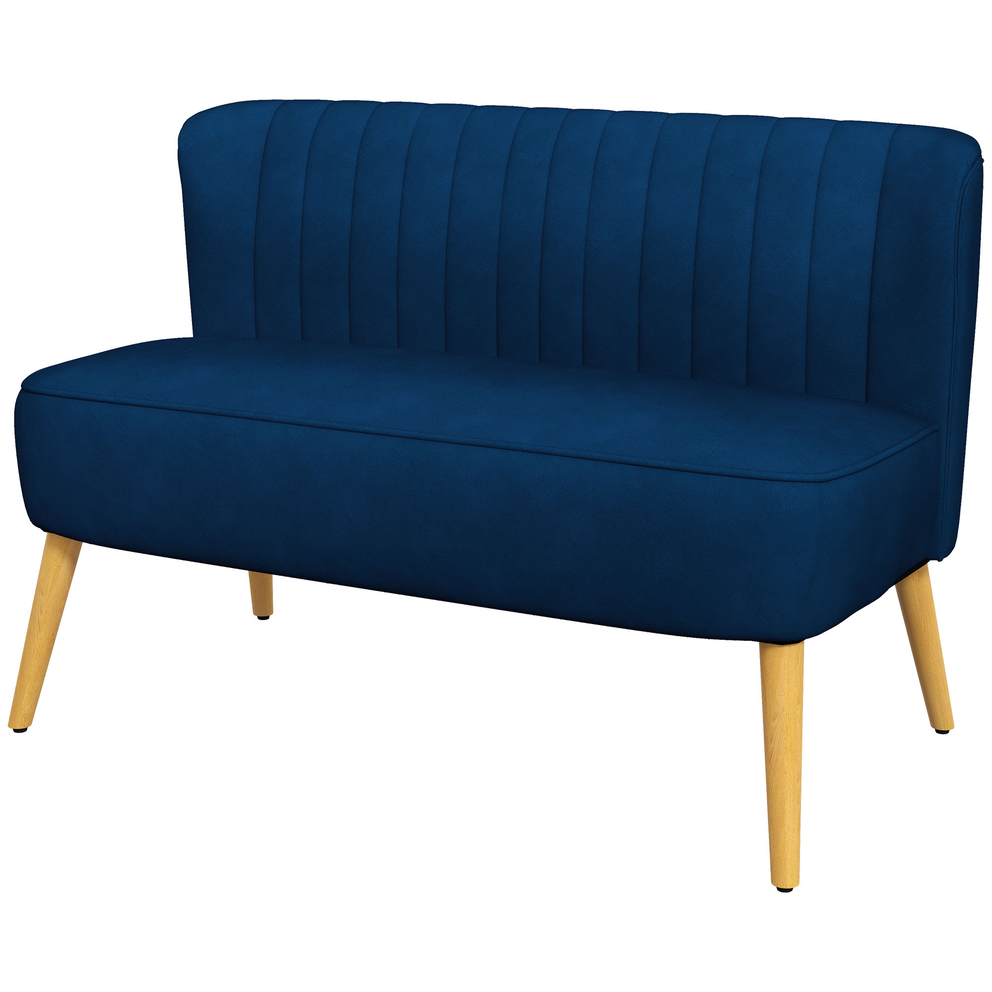 HOMCOM 2-Sitzer Sofa Loveseat Himmelblau mit Leinenoptik, Doppelsofa Holzbe günstig online kaufen