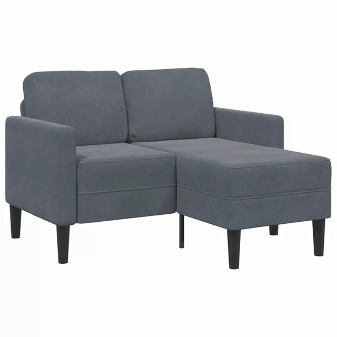 vidaXL Sofa 2-Sitzer-Sofa mit Chaiselongue L-Form Dunkelgrau 125 cm Samt günstig online kaufen