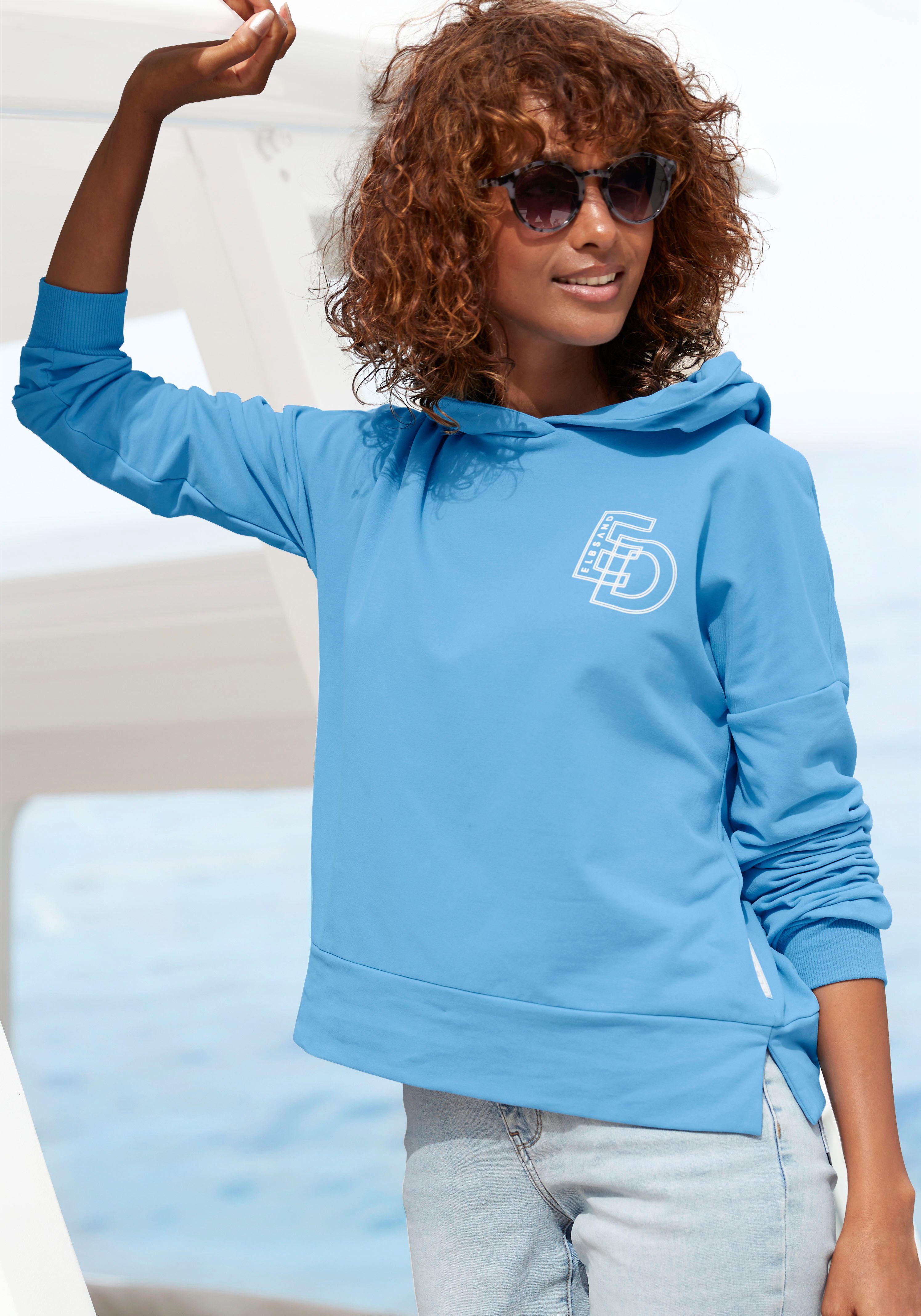 Elbsand Kapuzensweatshirt, mit großem Logodruck auf dem Rücken, bequemer Ho günstig online kaufen