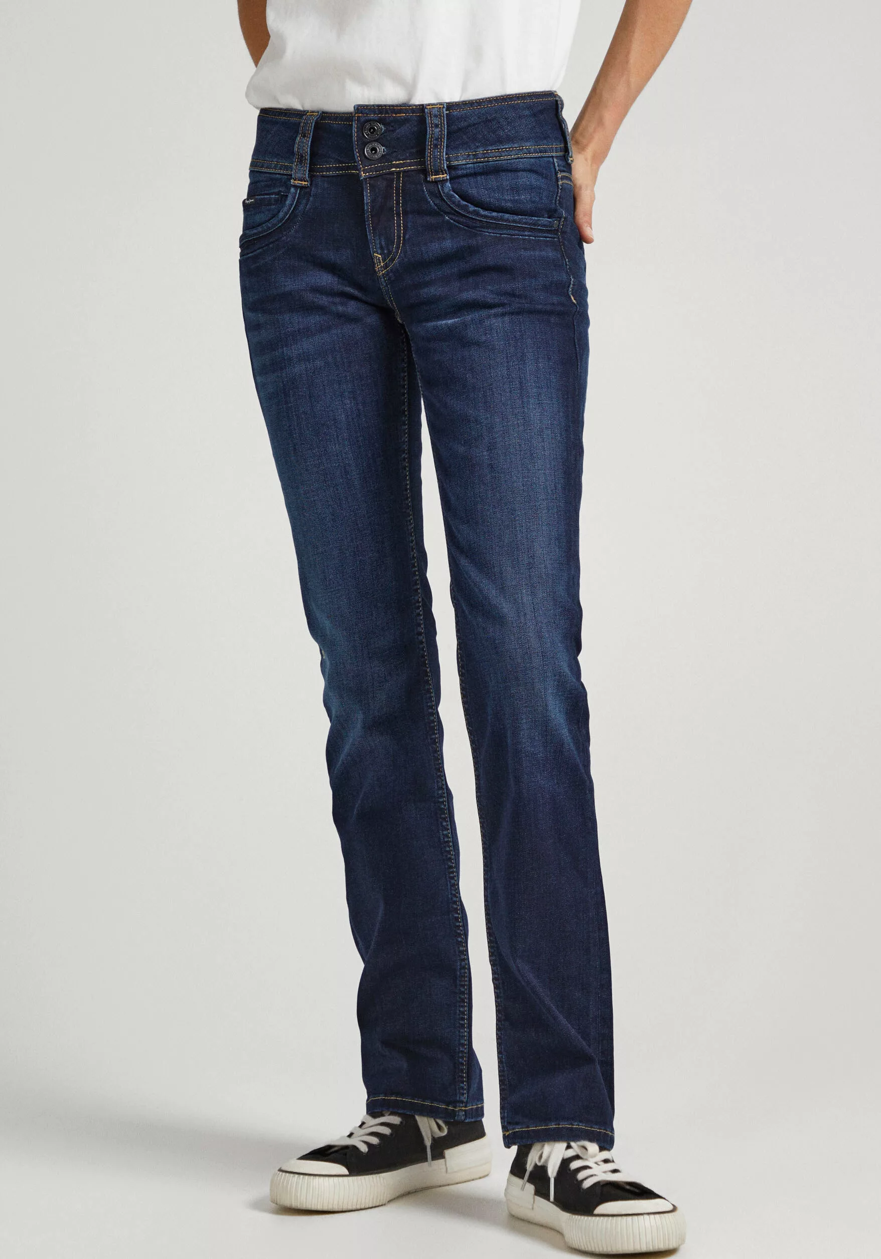 Pepe Jeans Damen Jeans Gen - Regular Fit - Blau - Royal Dark günstig online kaufen