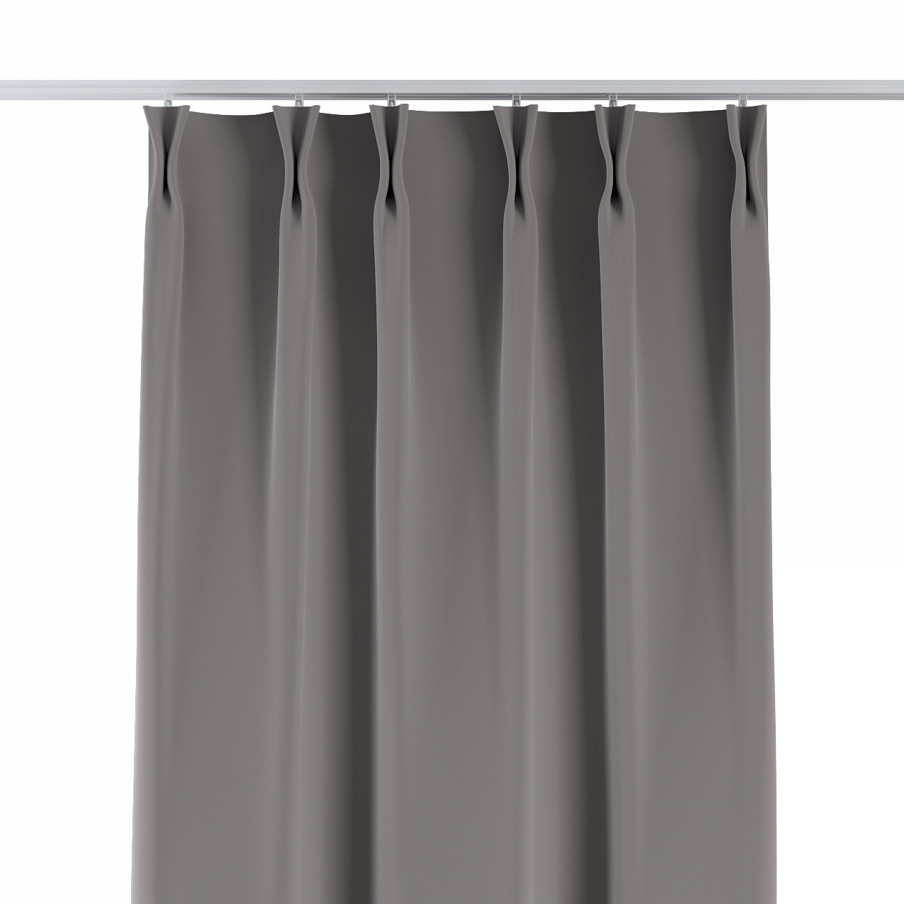 Vorhang mit flämischen 2-er Falten, taupengrau, Velvet (704-11) günstig online kaufen
