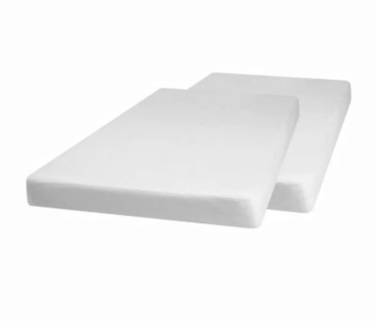 Playshoes Molton-Spannbettlaken 60x120 cm 2er Pack Bettlaken weiß Gr. 60 x günstig online kaufen