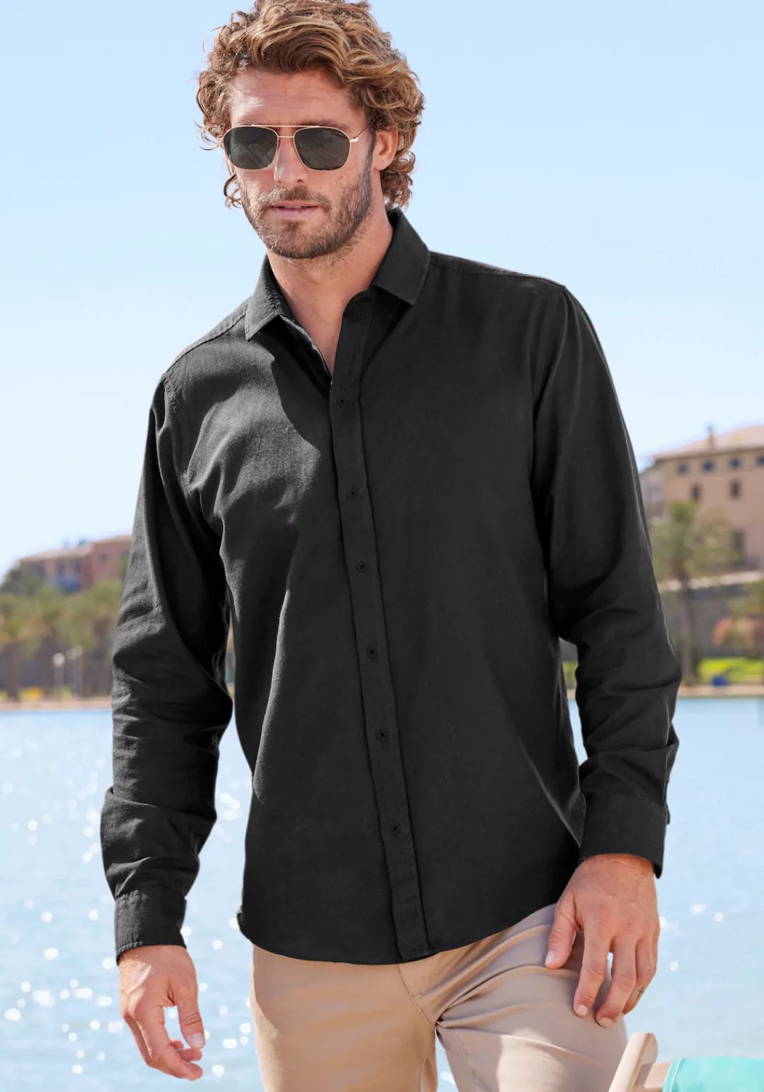 John Devin Langarmhemd Regular Fit, Sommerhemd mit Kentkragen aus Baumwoll- günstig online kaufen