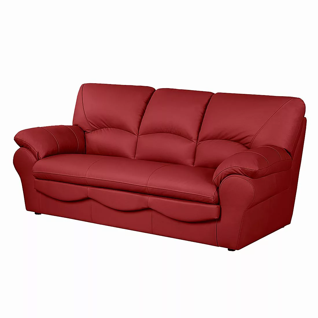 home24 Modoform Sofa Torsby 3-Sitzer Rot Echtleder 205x92x85 cm (BxHxT) Mod günstig online kaufen