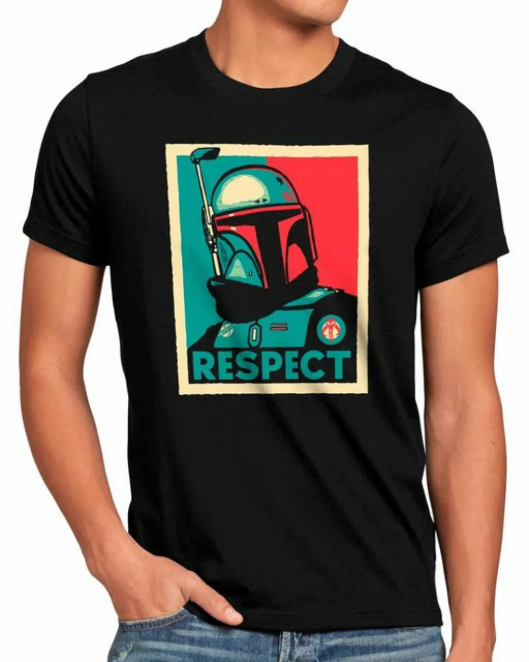 style3 Print-Shirt Herren T-Shirt Respect yoda wars boba fett mandalorian a günstig online kaufen