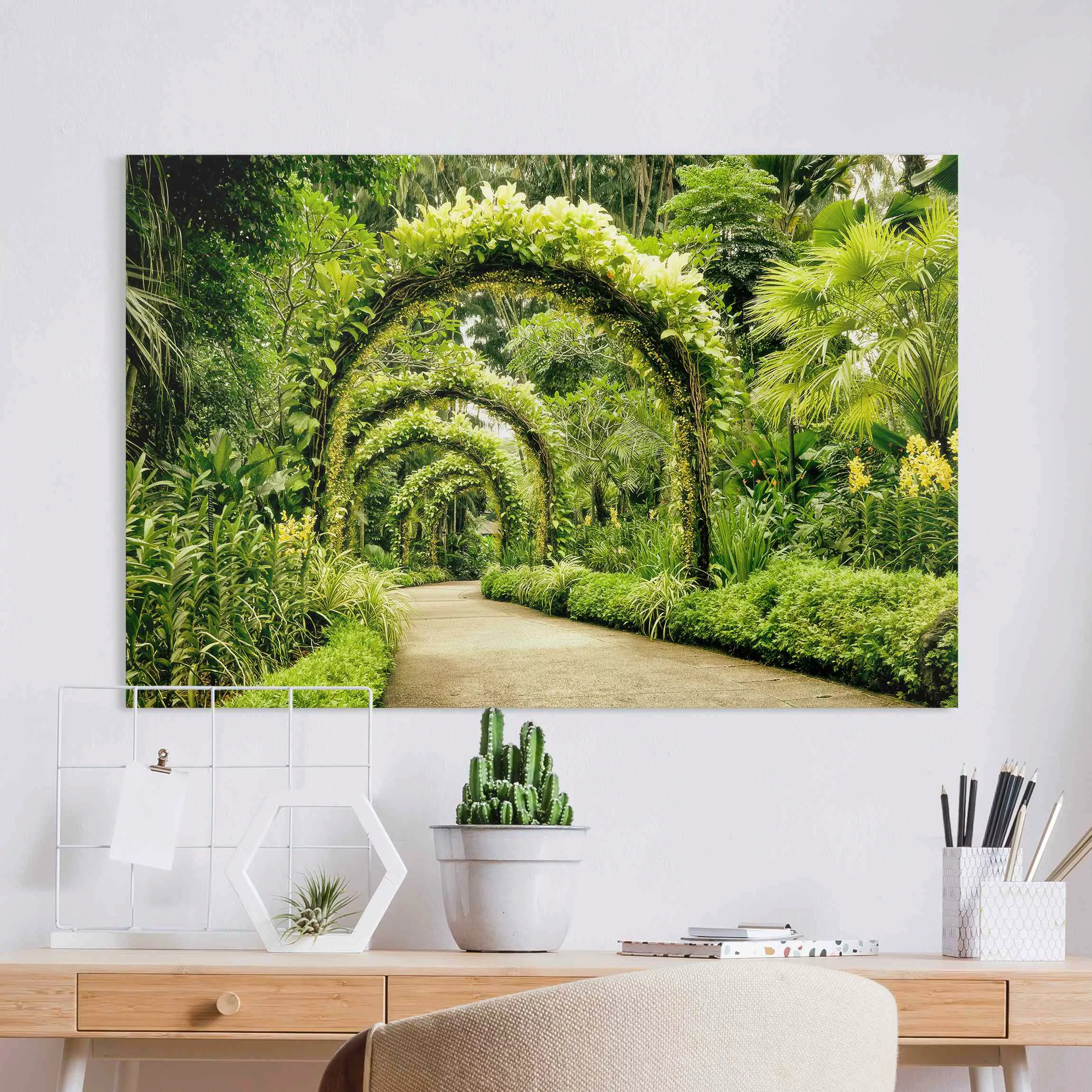 Leinwandbild Weg durch den botanischen Garten von Singapur günstig online kaufen