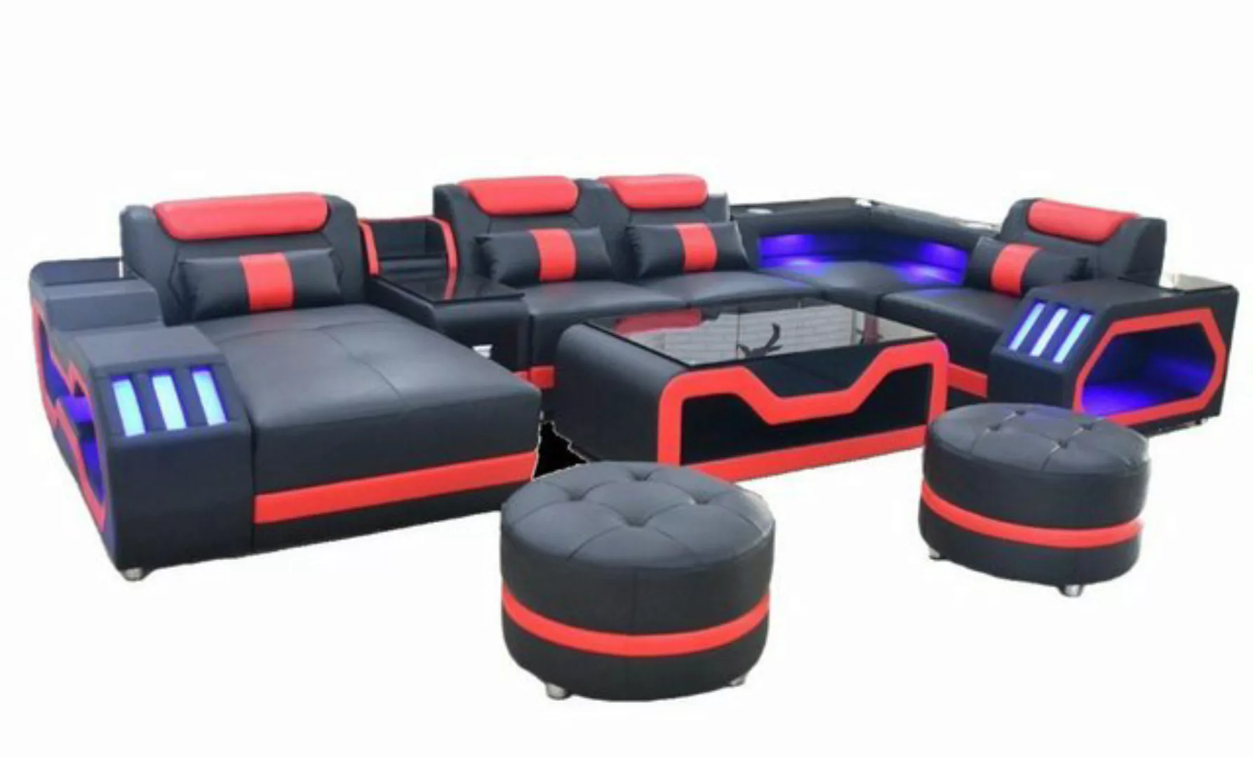 JVmoebel Ecksofa Multifunktion Sofa Couch Wohnlandschaft Polster Sofas LED günstig online kaufen