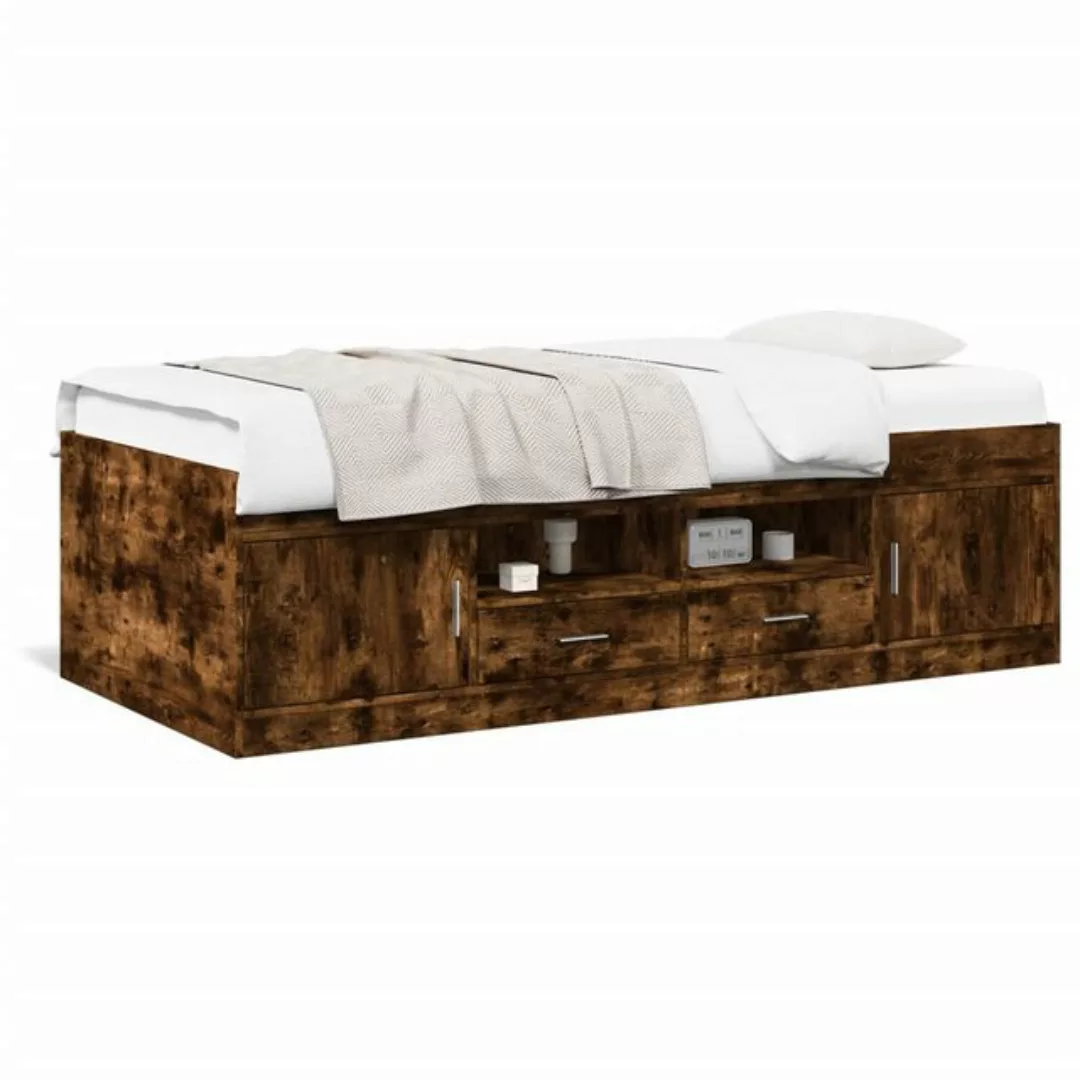 vidaXL Bett Tagesbett mit Schubladen Räuchereiche 75x190 cm Holzwerkstoff günstig online kaufen